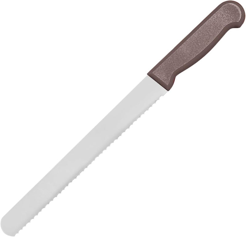 Kitchen Master 10 Inch Stainless Steel Serrated Bread Knife (Brown) | Heavy-Duty Slicer, KMK037 - Image 1